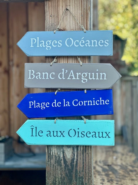 Panneau artisanal «L’île aux oiseaux» - Turquoise