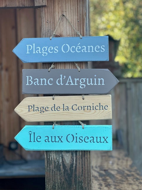 Panneau artisanal «L’île aux oiseaux» - Turquoise