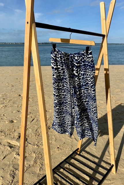Pantalon fluide  Léopard Bleu