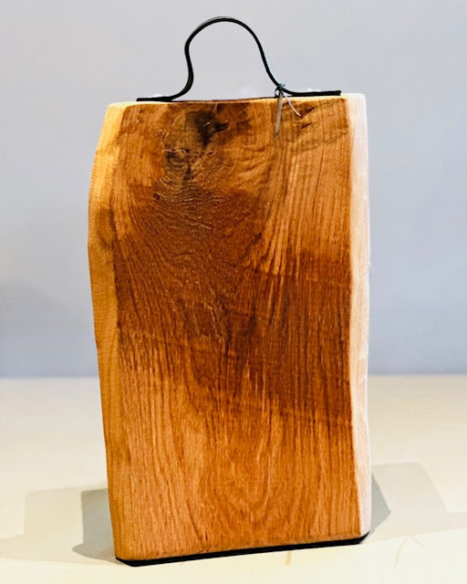 Planche en chêne massif avec poignées en cuir - Laura Living