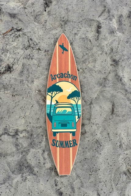 Planche de Surf Déco illustrée - Arcachon Summer T S