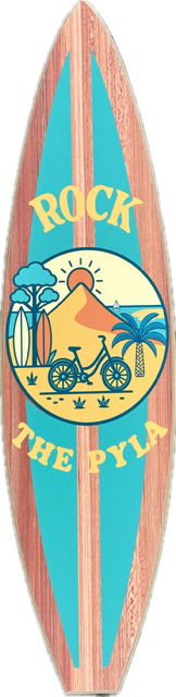 Planche de Surf Déco illustrée « Rock The Pyla » couleur Lagon T S