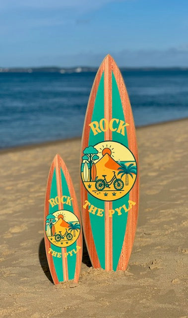 Planche de Surf Déco illustré « Rock The Pyla » couleur Lagon T L