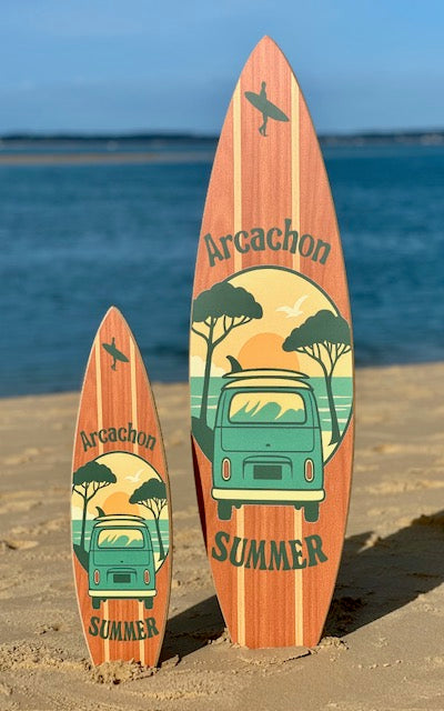 Planche de Surf Déco illustrée - Arcachon Summer T M