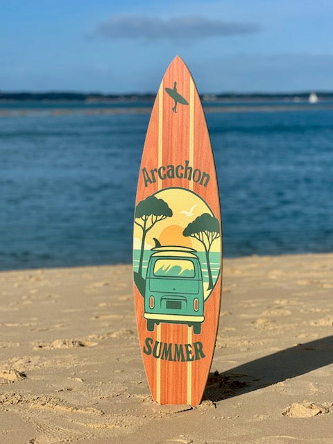 Planche de Surf Déco illustrée - Arcachon Summer T L