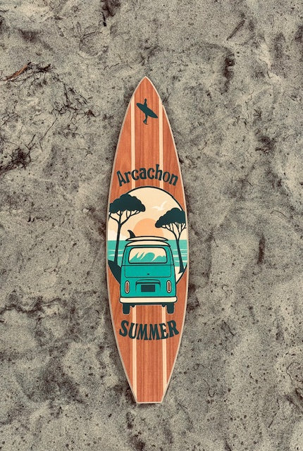 Planche de Surf Déco illustrée - Arcachon Summer T M
