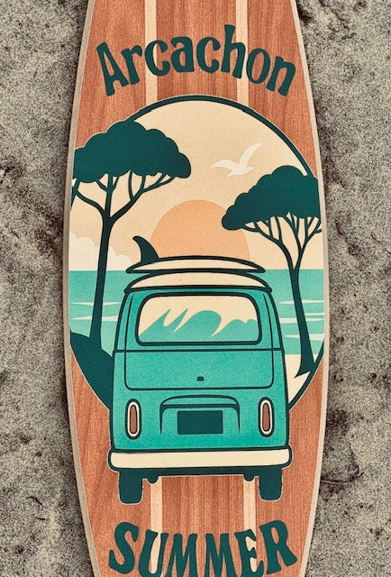 Planche de Surf Déco illustrée - Arcachon Summer T M