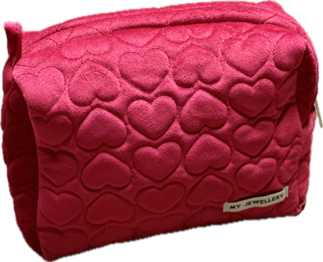 Pochette vanity en velours rouge