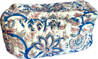 Petite pochette rose et bleue en block print - Inde