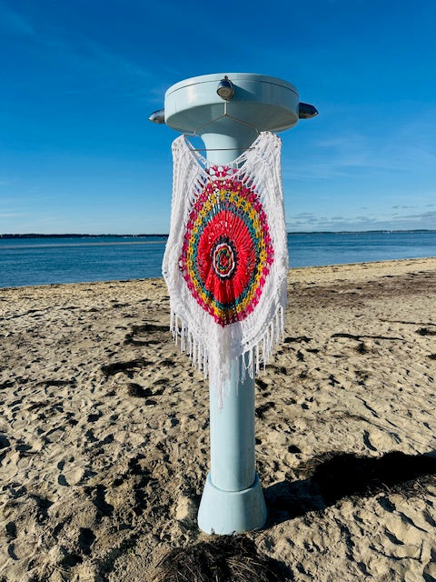 Poncho Country Rouge & Blanc - Palme