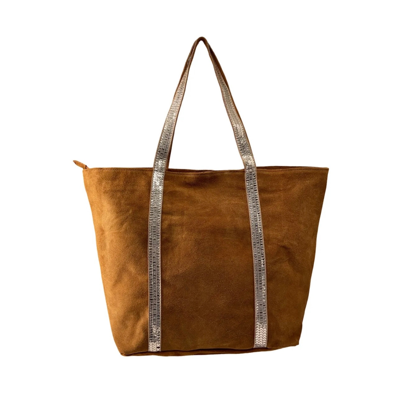 Cabas en cuir camel et strass - Italie