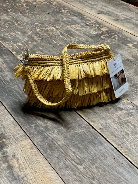 Pochette jaune en raphia Madagascar - Limaïa