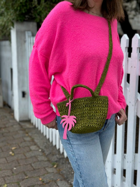 Mini sac en raphia kaki Madagascar - Limaïa