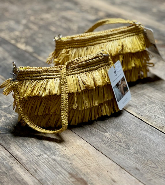 Pochette jaune en raphia Madagascar - Limaïa