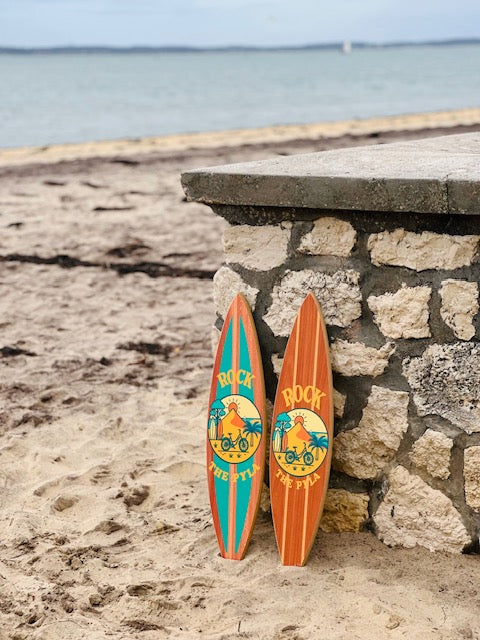 Planche de Surf Déco illustrée « Rock The Pyla » couleur Lagon T M