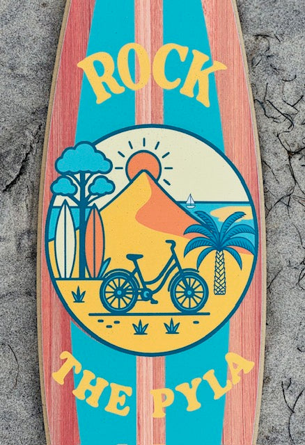 Planche de Surf Déco illustrée « Rock The Pyla » couleur Lagon T M