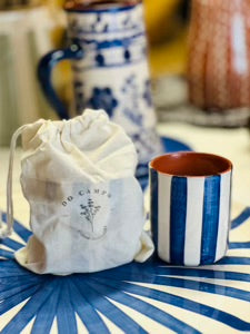 Bougie artisanale fleur d’oranger & épices - Tasse bleue