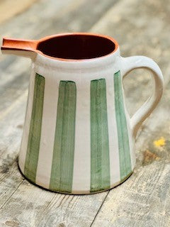 Carafe artisanale rayée Vert sauge - Casa Cubista