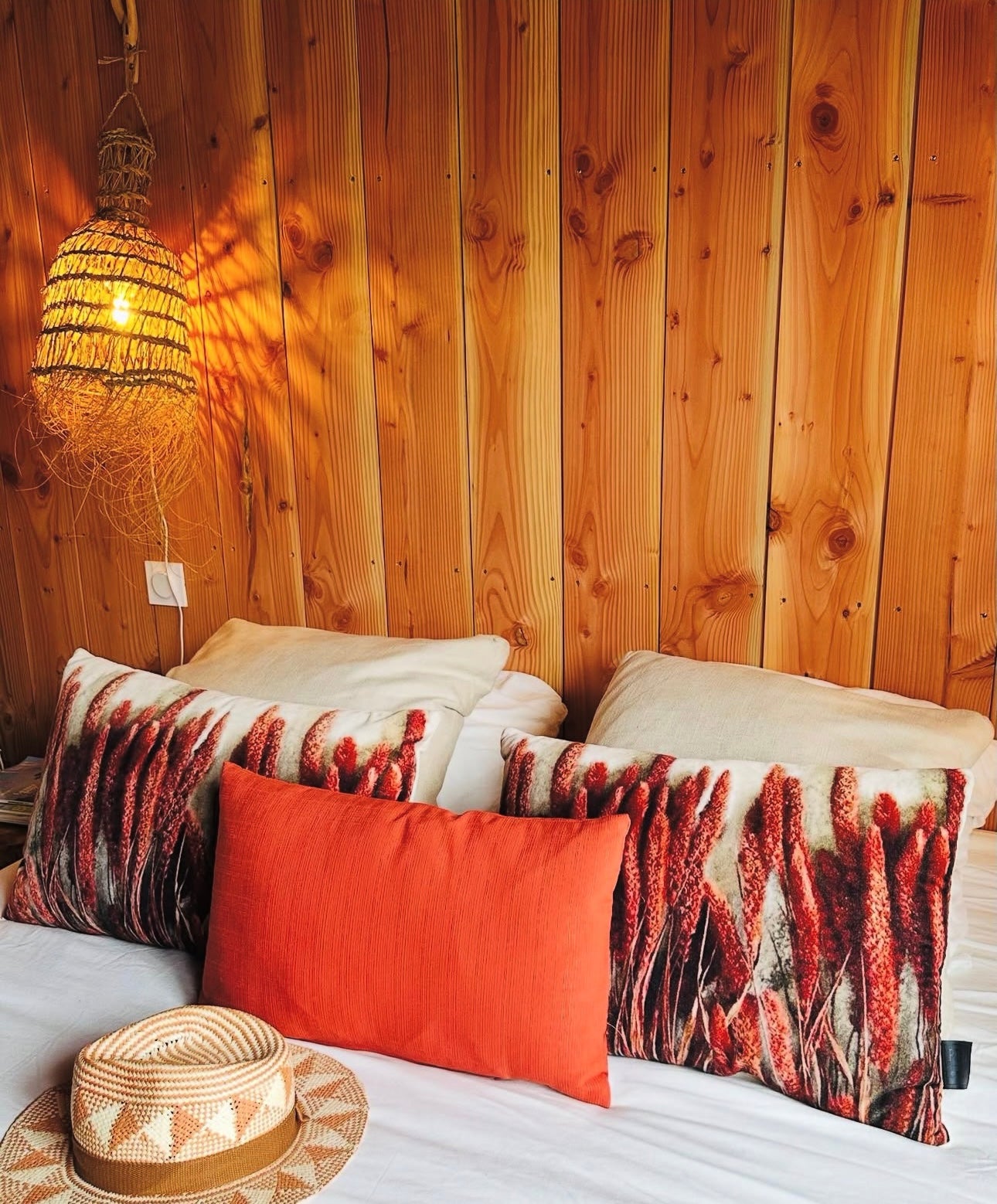 Coussin en velours pampa