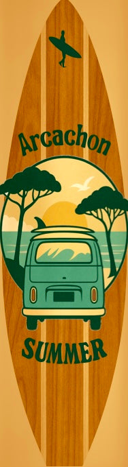 Planche de Surf Déco illustrée - Arcachon Summer T L